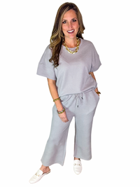 Textured Pants Set