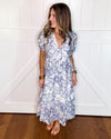 Umgee Paisley Print Puff Sleeve Midi Dress