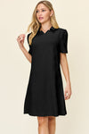 Textured Collared Neck Dress
