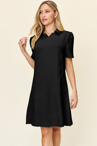Textured Collared Neck Dress