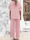 Contrast Trim Top and Pants Set