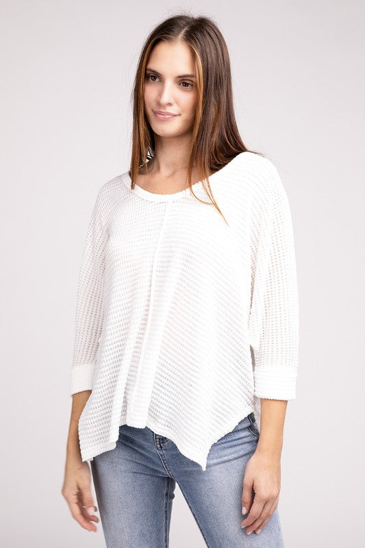 3/4 Length Textured Top