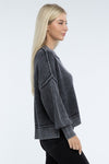 Vintage Washed Side Slit Sweater