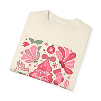 Pink Boho Christmas Collage Comfort Colors Tee