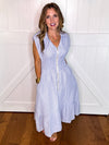 Umgee Striped Midi Dress with Smocked Waist