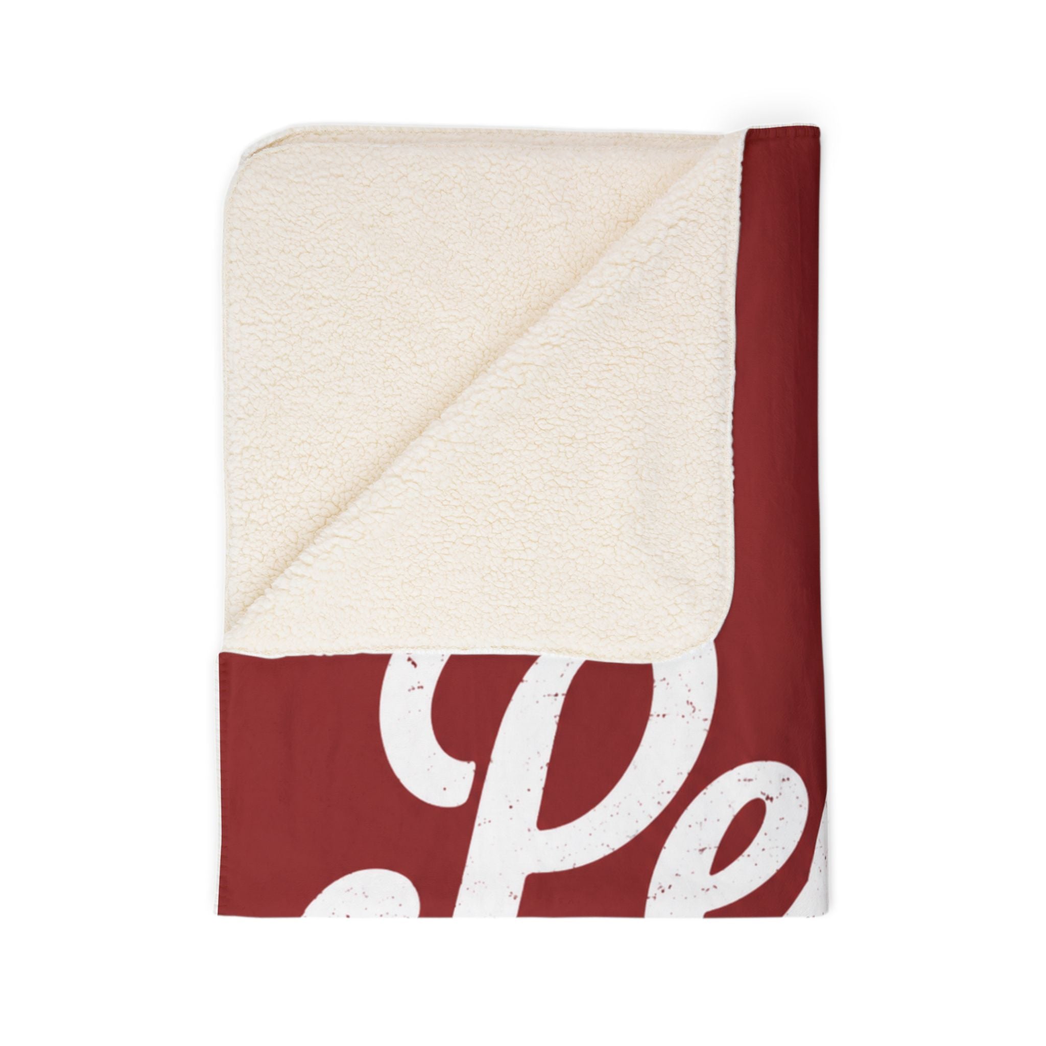 Pearl Script Sherpa Blanket