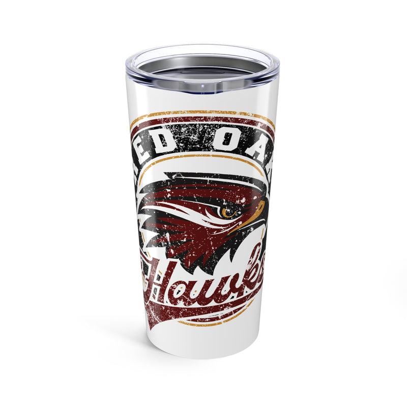 Red Oak Hawks Vintage Mascot 20 Ounce Tumbler