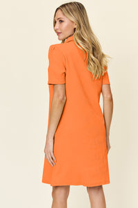 Textured Collared Neck Dress