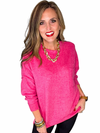 Brushed Melange Drop Shoulder Oversized Sweater