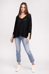 3/4 Length Textured Top