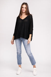 3/4 Length Textured Top