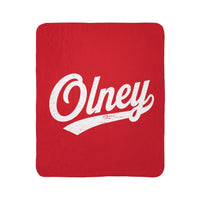 Olney Script Sherpa Blanket