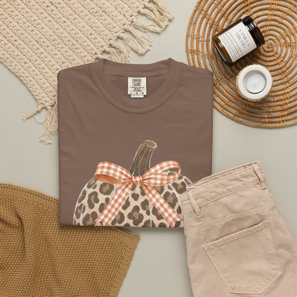 Leopard Pumpkin Comfort Colors T-shirt
