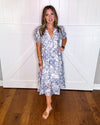 Umgee Paisley Print Puff Sleeve Midi Dress