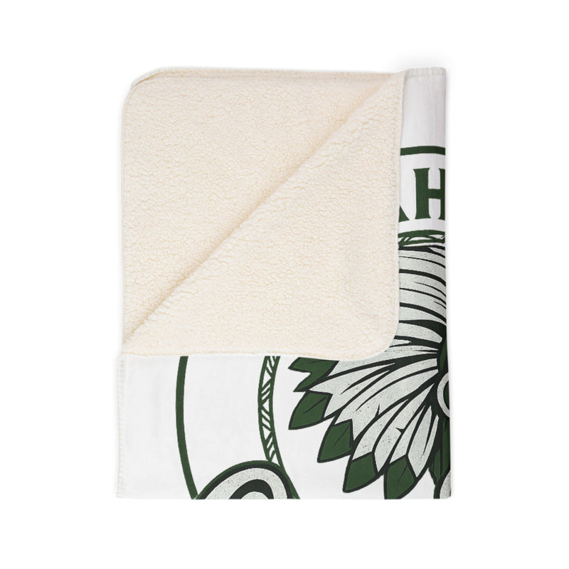 Waxahachie One Tribe Sherpa Blanket in White