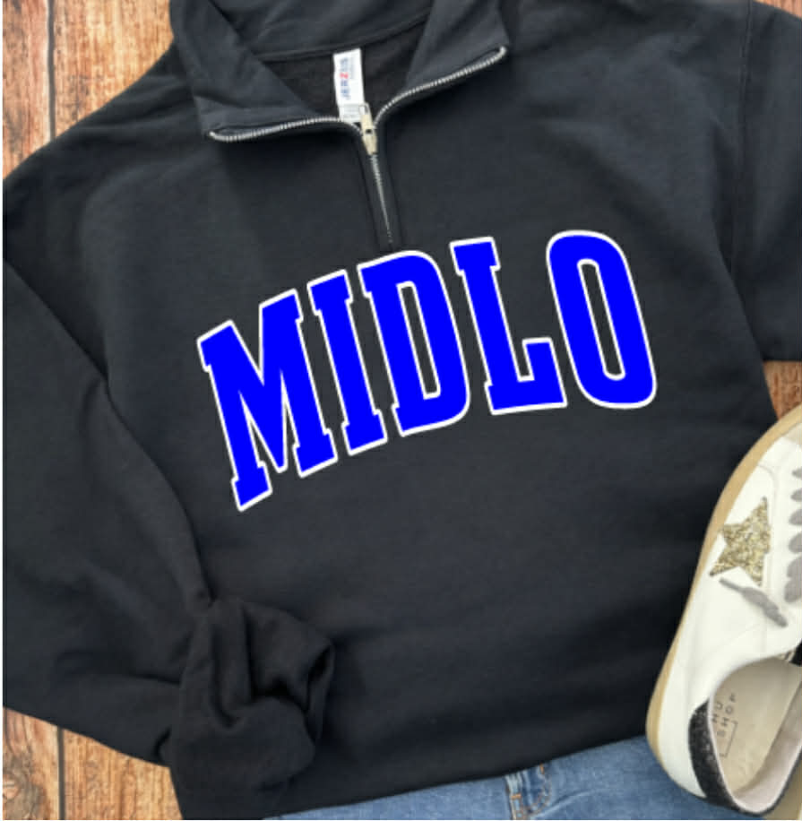 MIDLO Quarter Zip Pullover in Black PREORDER