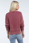 Vintage Washed Side Slit Sweater