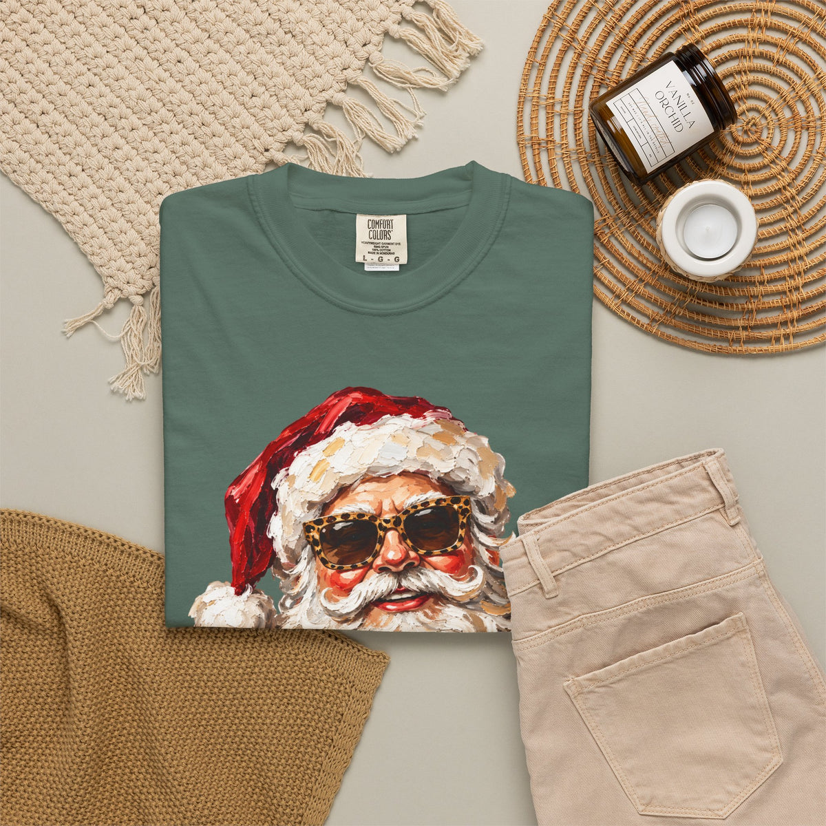Glam Santa Comfort Colors T-shirt