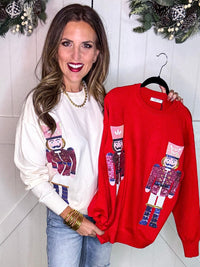Nutcracker Sequin Long Sleeve Sweater
