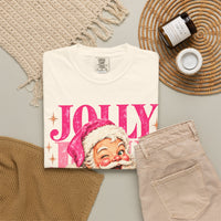 Pink Jolly Santa Comfort Colors T-shirt