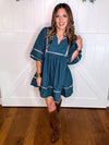 Entro Green V-Neck Dress