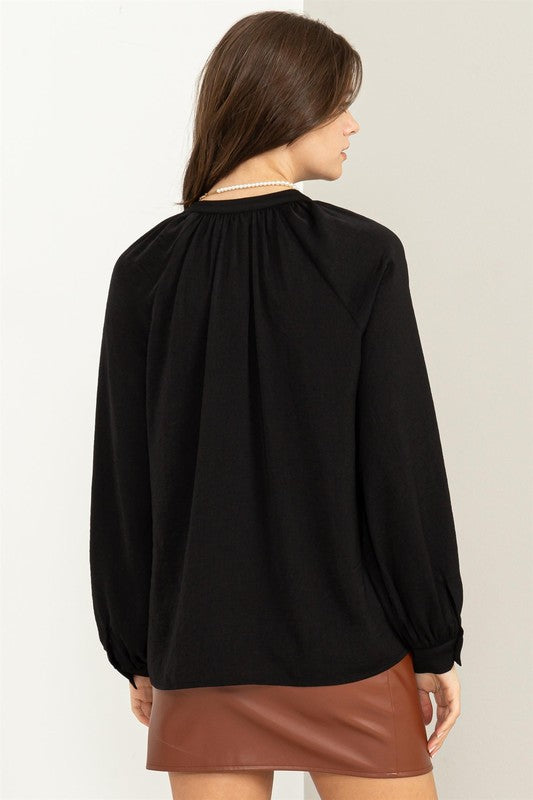 Long Sleeve Ruffle Blouse DEAL
