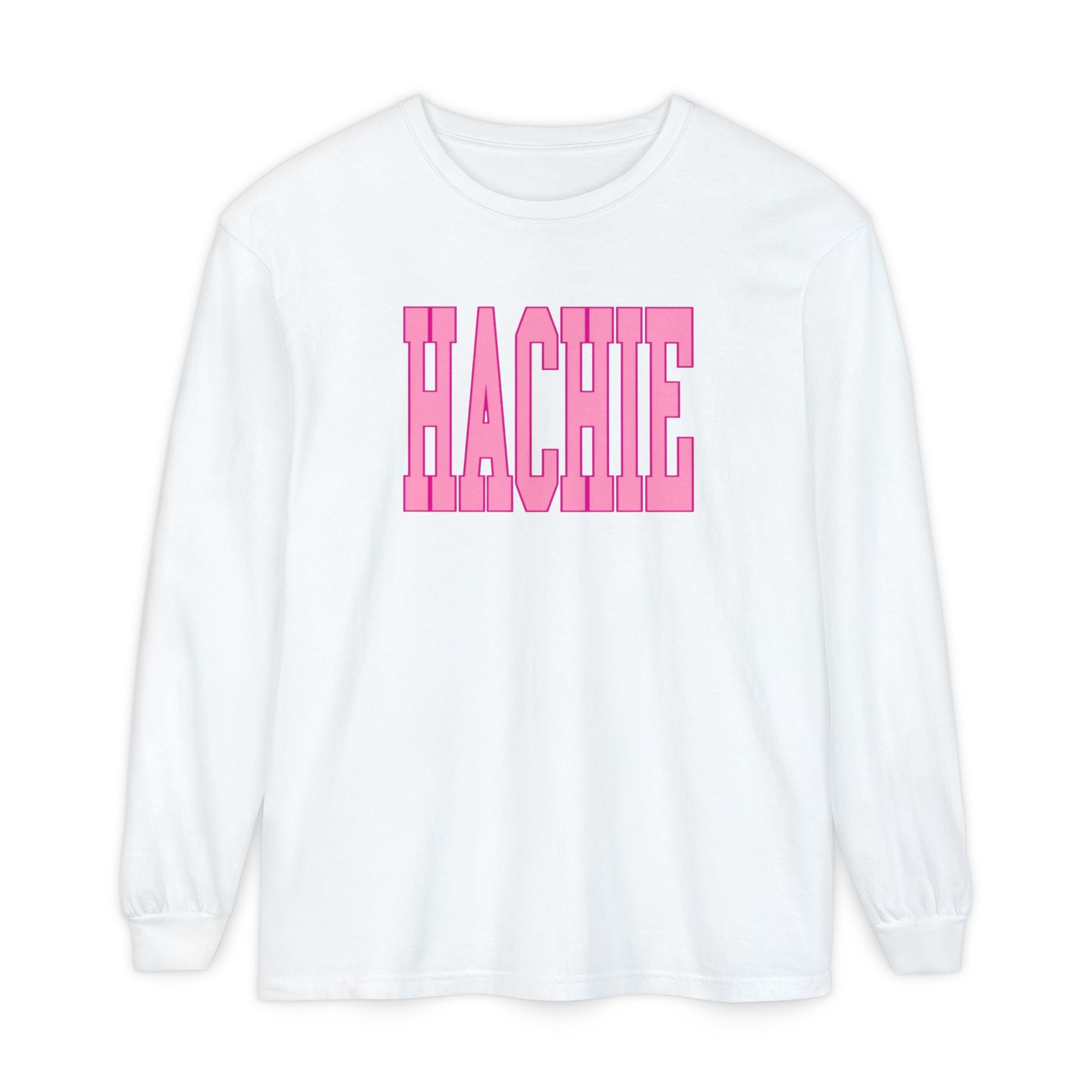 Pink Hachie Comfort Colors Long Sleeve Tee