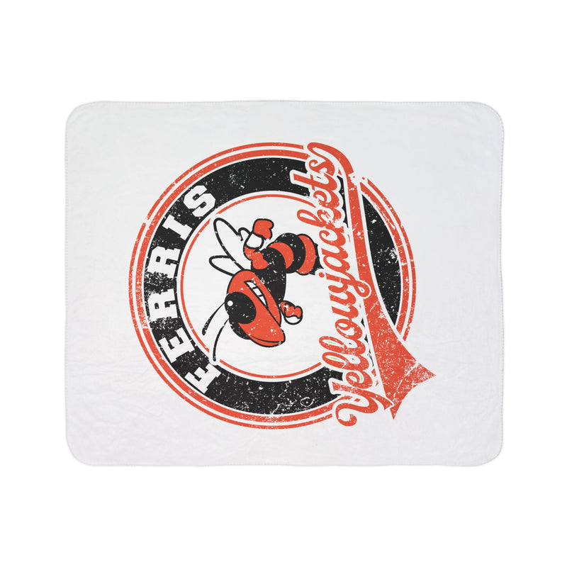 Ferris Yellowjackets Vintage Mascots Sherpa Blanket