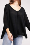 3/4 Length Textured Top