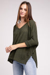 3/4 Length Textured Top