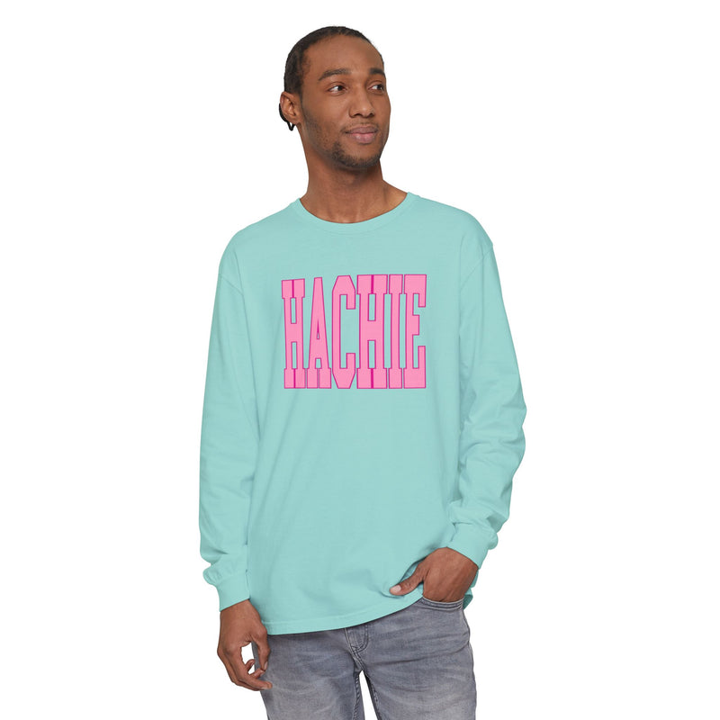Pink Hachie Comfort Colors Long Sleeve Tee