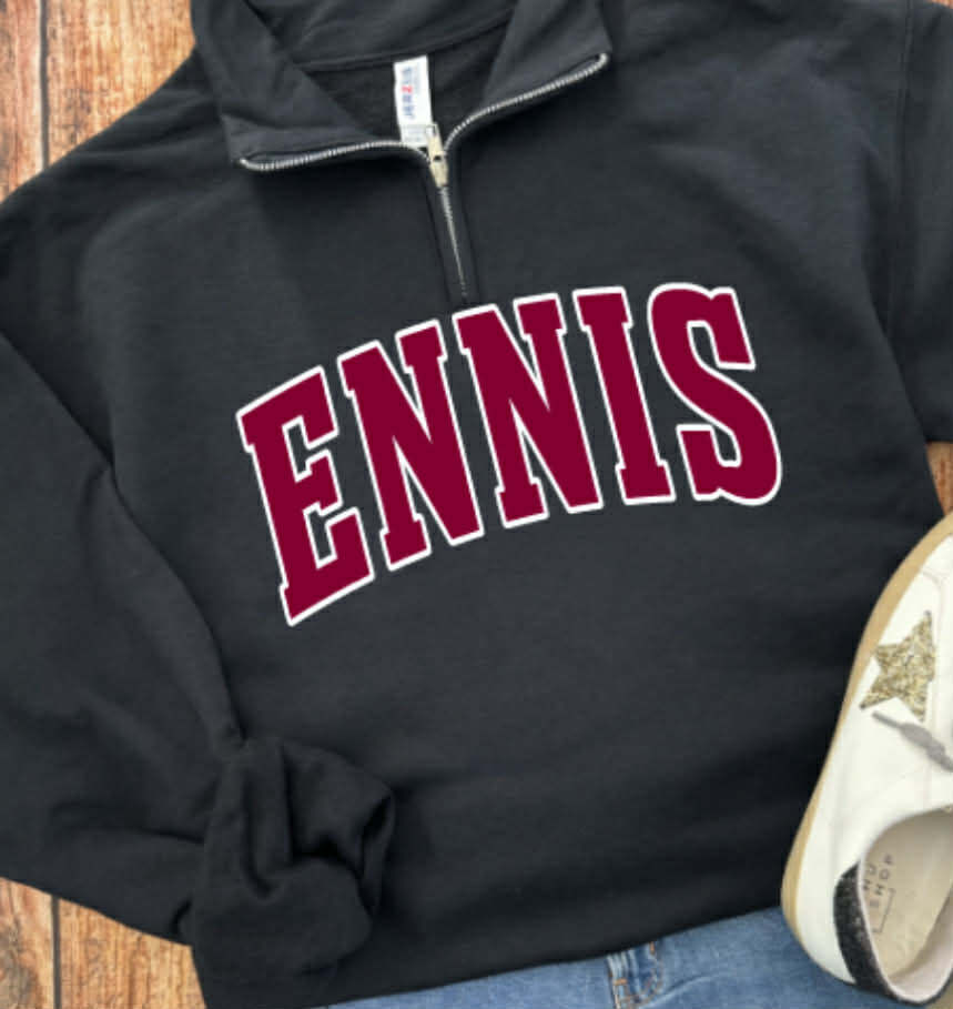 Ennis Quarter Zip Pullover in Black PREORDER