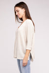 3/4 Length Textured Top