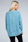 Brushed Melange Drop Shoulder Oversized Sweater