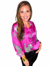Silky Cheetah Button Up Top