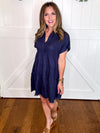 Umgee Collared Tiered Dress