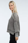 Vintage Washed Side Slit Sweater