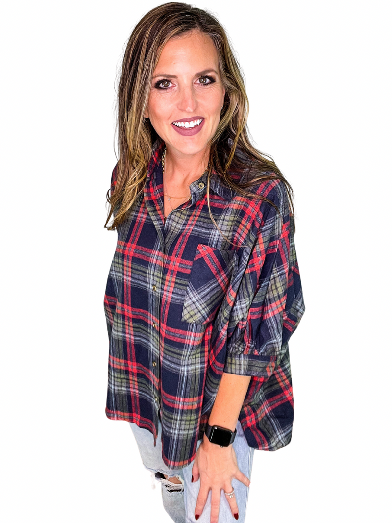 Plaid Boxy Top
