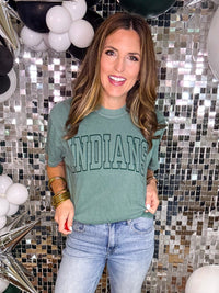 Indians Comfort Colors Short Sleeve T-Shirt in Green PREORDER