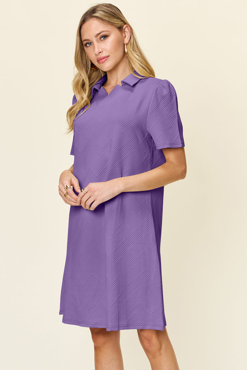 Textured Collared Neck Dress