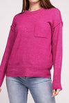 Hi-Low Hem Round Neck Sweater