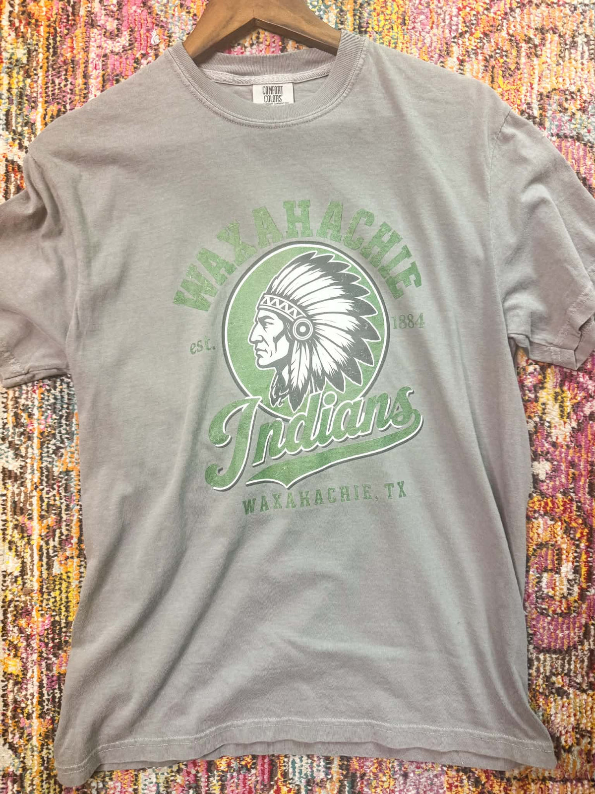 DISTRESSED WAXAHACHIE ESTABLISHED COMFORT COLORS TEE