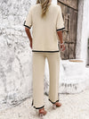 Contrast Trim Top and Pants Set