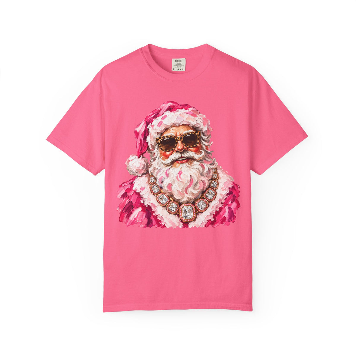 Pink Glam Santa Comfort Colors T-shirt