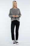 Vintage Washed Side Slit Sweater