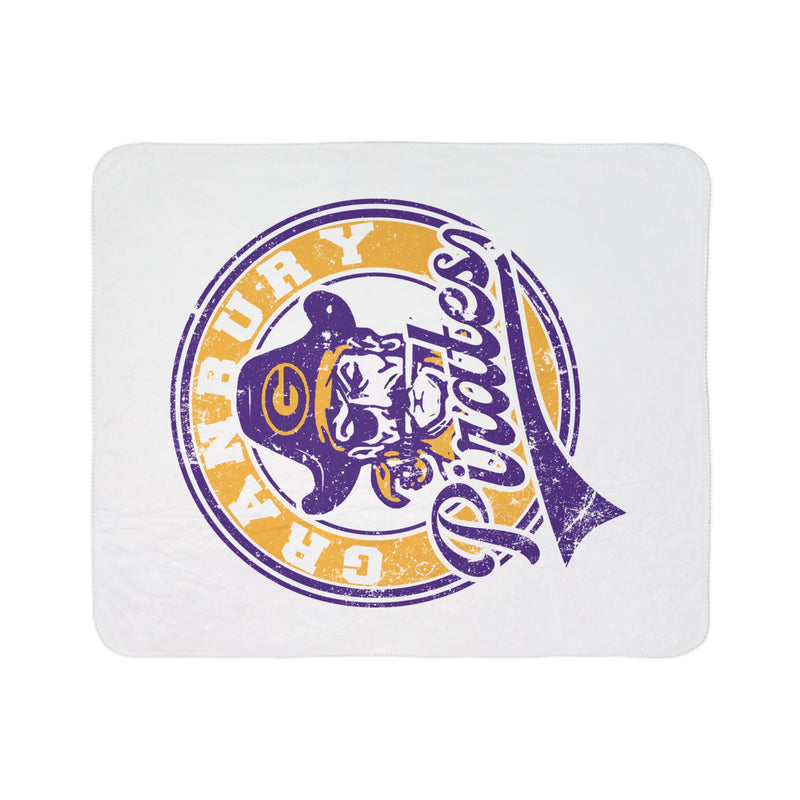 Granbury Pirates Vintage Mascots Sherpa Blanket in White