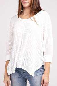 3/4 Length Textured Top