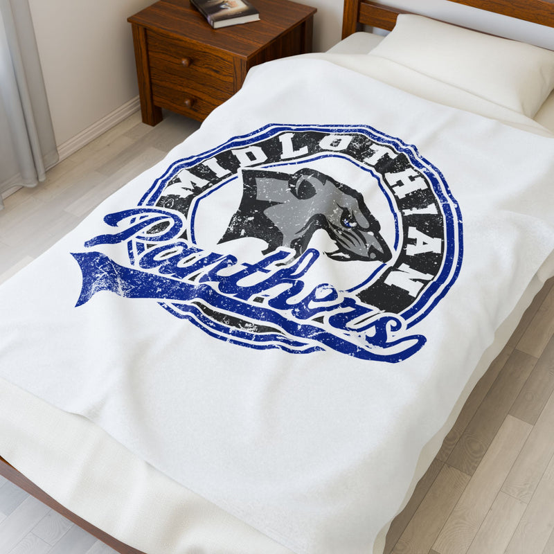 Midlothian Panthers Vintage Mascot Velveteen Blanket