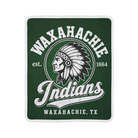 Waxahachie Indians Sherpa Blanket in White