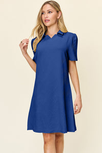 Textured Collared Neck Dress